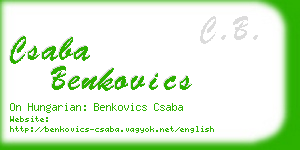 csaba benkovics business card
